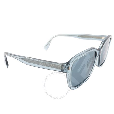 fendi sunglasses blue mirror|FENDI Blue Mirror Logo Rectangular Men's Sunglasses .